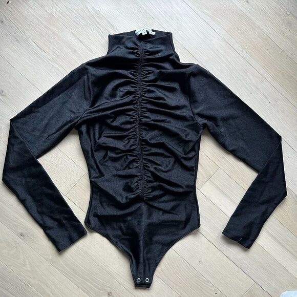 Good American High Shine Compression Ruched Bodysuit - Picture 1 of 4